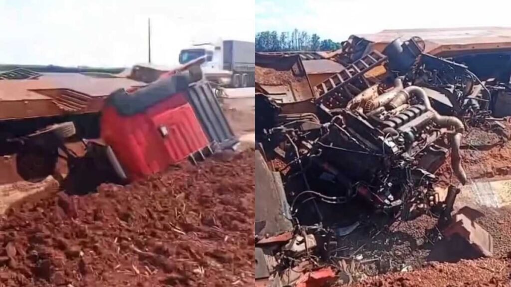 Colisão frontal entre carro e caminhão fere três na MS-276