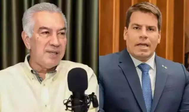 Retratos de Reinaldo Azambuja e Beto Pereira lado a lado.