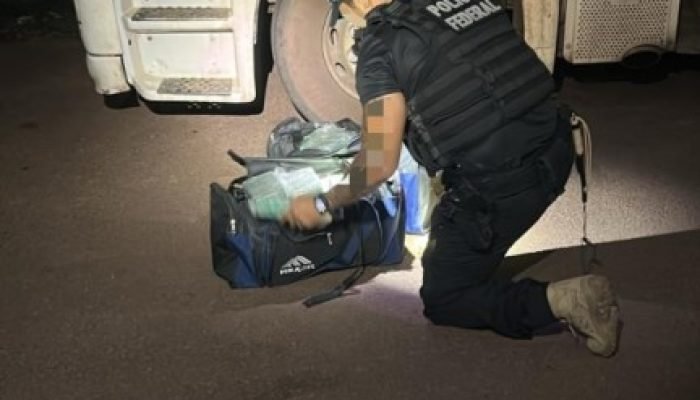 Logo da Polícia Federal ilustra operação de apreensão de drogas no estado — Foto