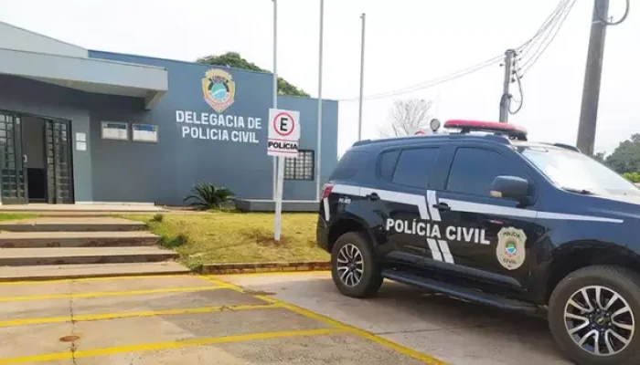 Fachada da Delegacia de Polícia Civil, em Amambai, onde crime foi registrado. (Foto: Vilson Nascimento/A Gazeta News)
