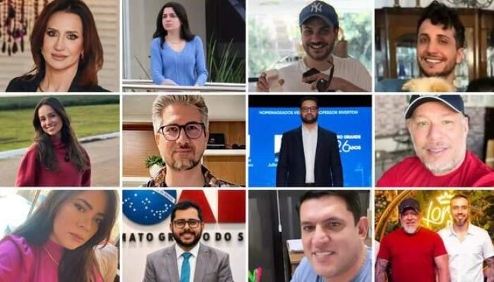 Colagem com doze fotos de homens e mulheres diversos.