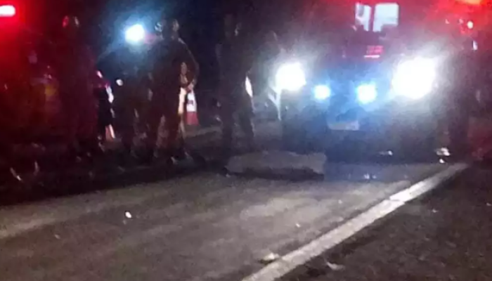 Marido atropela esposa motociclista após colisão com capivara na BR-262