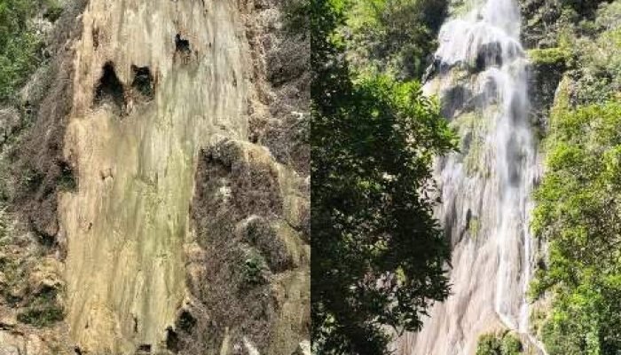 Estiagem prolongada volta a secar a Cachoeira Boca da Onça em MS
