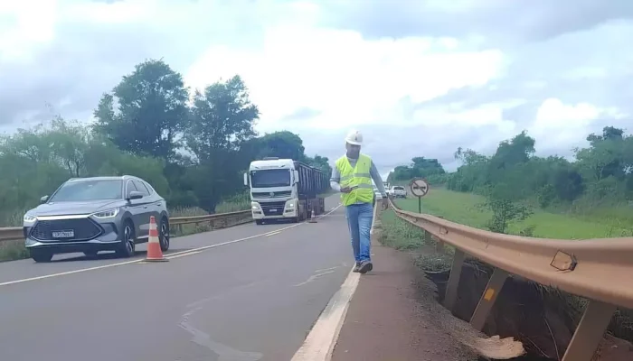 Trecho da BR-163 que recebe intervenções (Foto: Divulgação/CCR MSVia)