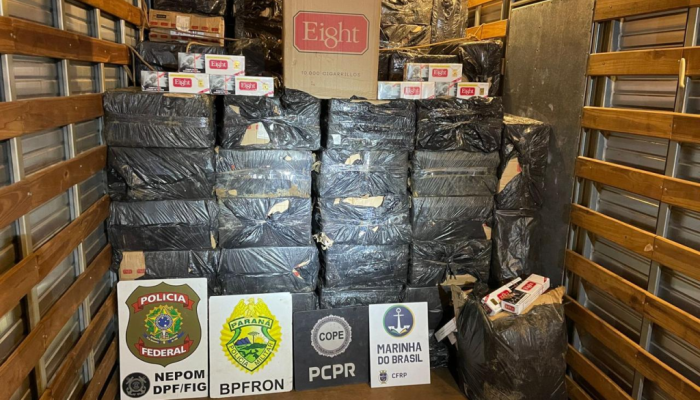 Forças de segurança apreendem 50 mil cigarros paraguaios em Foz do Iguaçu