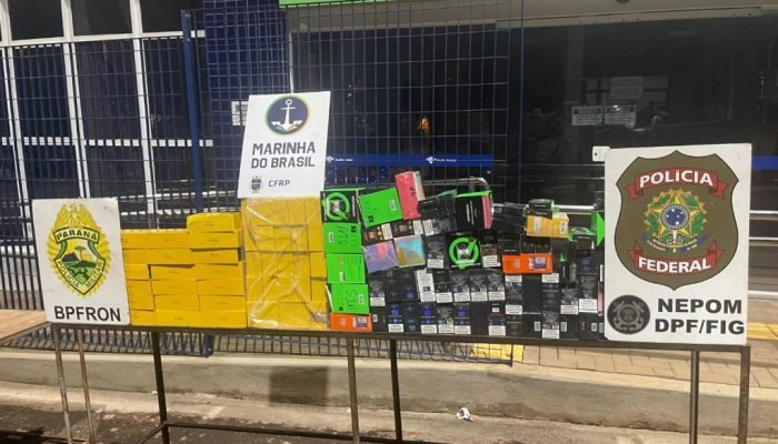 PF e PM apreendem eletrônicos e vapers em Foz do Iguaçu/PR