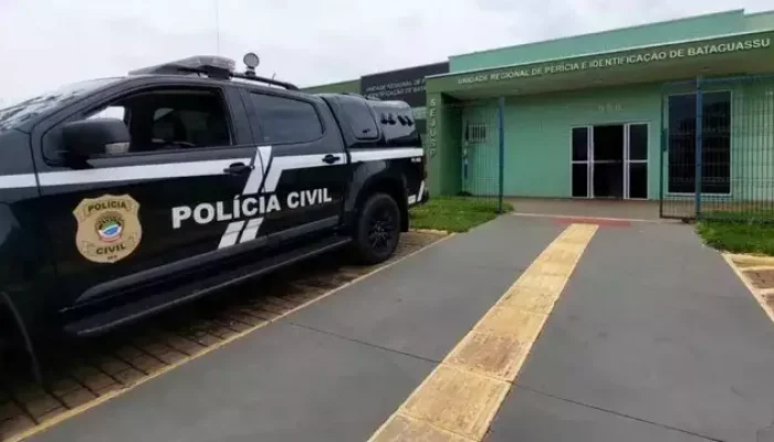 Fachada da unidade regional de perícia e identificação de Bataguassu, onde foram feito o exeame necroscópico na criança (Foto: Elenize Oliveira/Cenário MS)