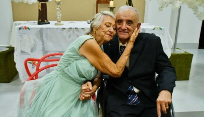 Casamento de Iná e Augusto no Asilo São Francisco — Foto: PREF MARACAJU - DEZEMB