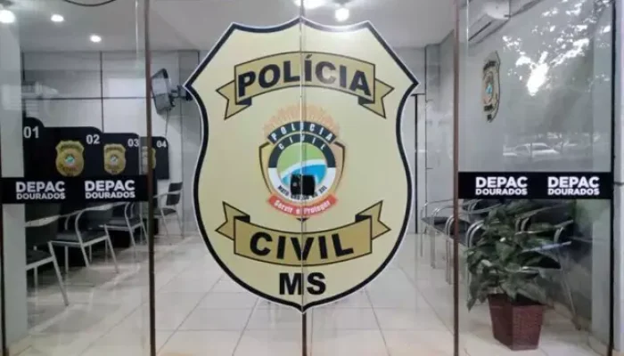 Entradada Depac Dourados onde caso foi registrado (Foto: Divulgação | PCMS)