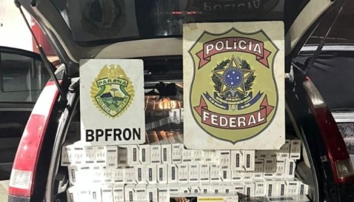 PF e BPFron apreendem veículo com cigarro contrabandeado