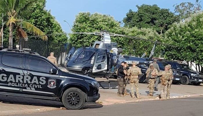 Operação do Garras contou com helicóptero. — Foto: Operação do Garras contou com