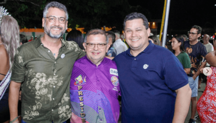 Jocildo Lemos, Clécio Luís e Davi Alcolumbre durante gestão na Amprev — Foto: Cl