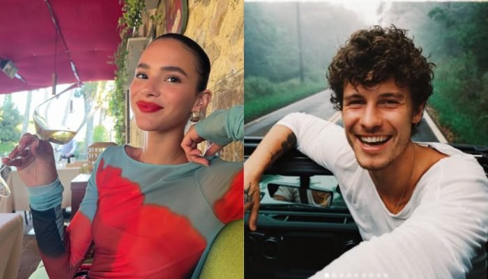 Bruna Marquezine e Shawn Mendes juntos em uma praia de Alagoas — Foto: Bruna Mar