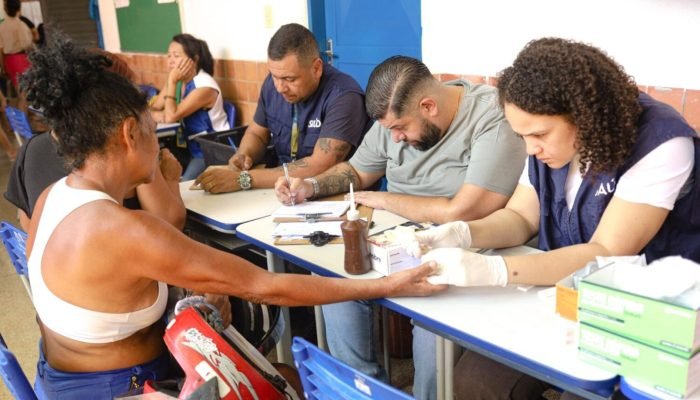 Foto: Ação ocorre na Escola Municipal Professora Gonçalina Faustina de Oliveira