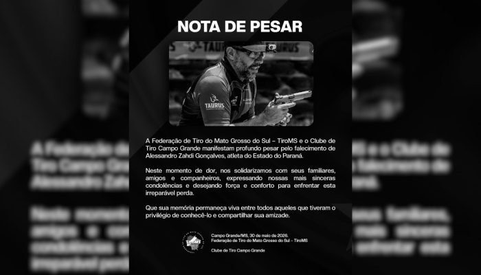 Foto: Alessandro Zahdi Gonçalves faleceu no sábado (30) no Clube de Tiro Campo G