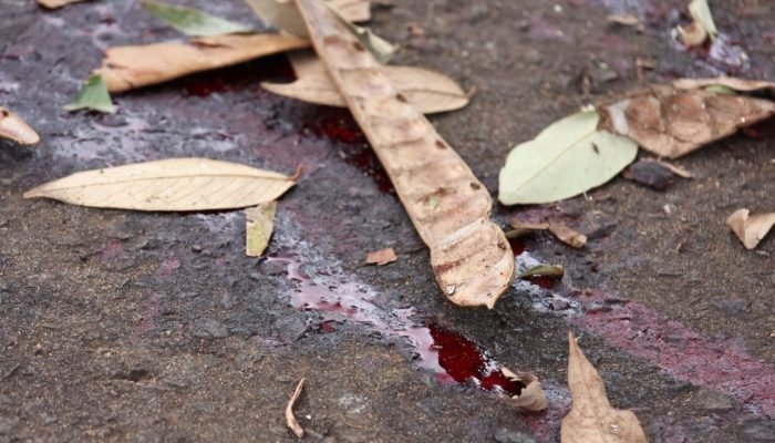 Foto: Local onde a vítima foi esfaqueada. (Foto: Madu Livramento, Midiamax)