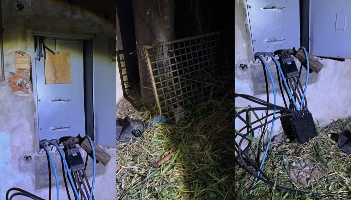 Padrão violado e fios cortados após furto em igreja — Foto: Padrão violado e fio