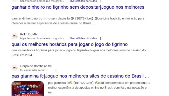 Site do Corpo de Bombeiros é um dos mais afetados pelos ataques em MS. (Foto: Reprodução)