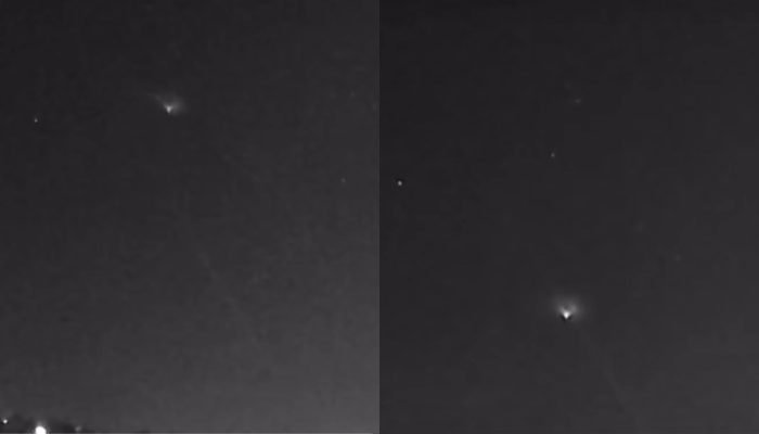 Luz no céu chamou atenção dos campo-grandenses nesta terça-feira — Foto: Luz no