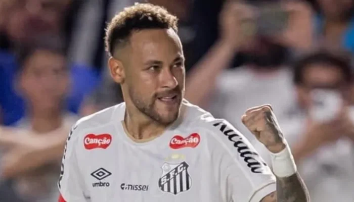 Neymar celebra gol pelo Peixe — Foto: Neymar celebra gol pelo Peixe (Foto: Raul
