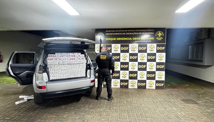 DOF apreende carro com cigarros contrabandeados em Deodápolis