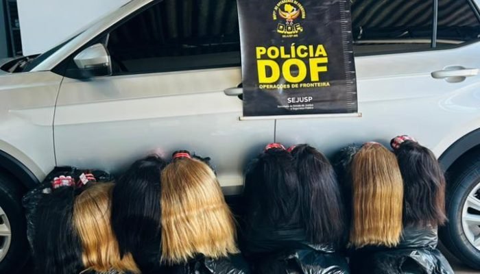 DOF apreende 257 quilos de cabelo humano avaliados em R$ 2,5 milhões em Ponta Porã