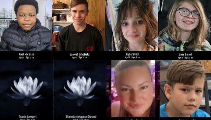 Foto: Vítimas fatais de ataque a tiros a escola no Canadá | Foto: Divulgação/Pol