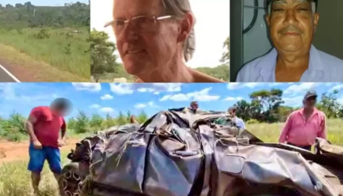 Duas vítimas e o veículo em que estavam (Reprodução)