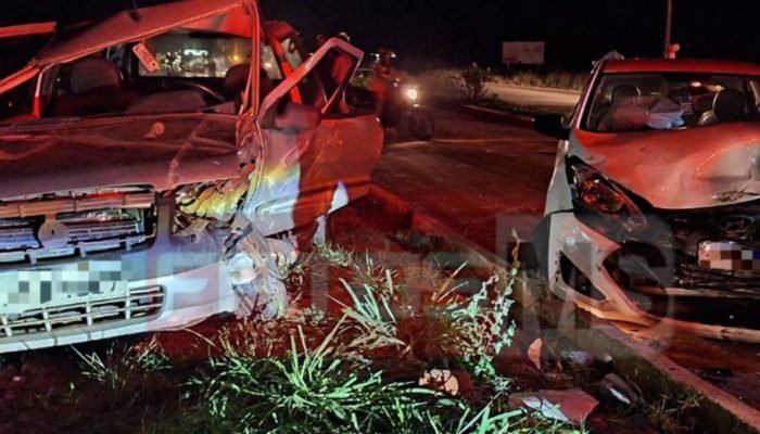 Mulher e bebê ficam presos em veículo em acidente em Três Lagoas