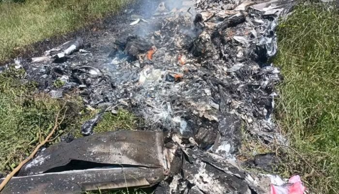 Foto: 1 de 1 Avião cai e deixa 2 mortos no Rio de Janeiro - Foto: Divulgação/Pol