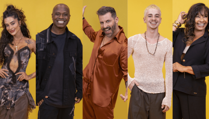 Aline Campos, Edilson Capetinha, Henri Castelli, Juliano Floss e Solange Couto —