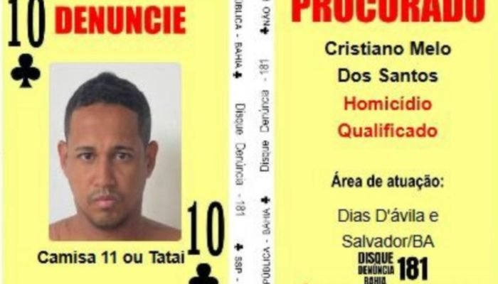 Foto: Em julho de 2025, passou a integrar a lista de procurados no “Baralho do C