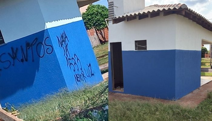 Prefeitura de Naviraí restaura quiosque pichado e apela por cuidado