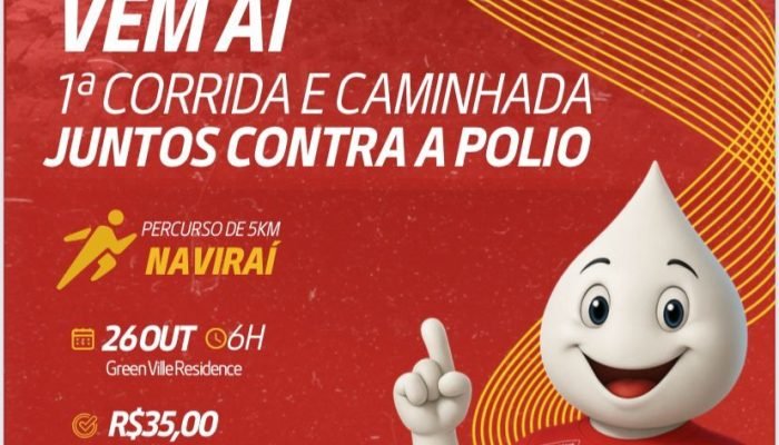 Naviraí promove Corrida EndPolio Now em prol da erradicação da poliomielite
