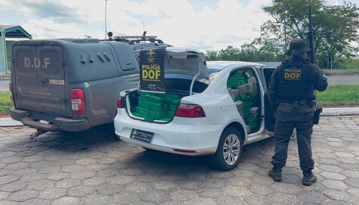 Dupla é presa com mais de 600 kg de droga em Anaurilândia após pegar carro em Naviraí