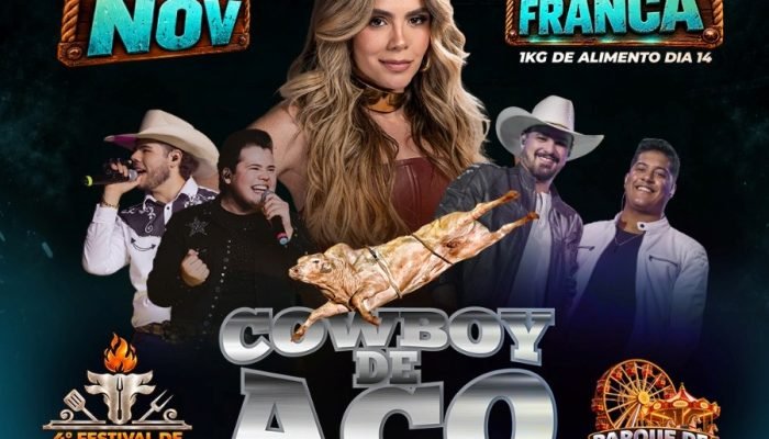 Banner promocional do evento Cowboy de Aço em Naviraí.