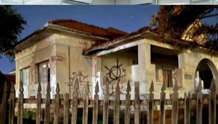 Vadalismo toma conta das paredes externas — Foto: Vadalismo toma conta das pared