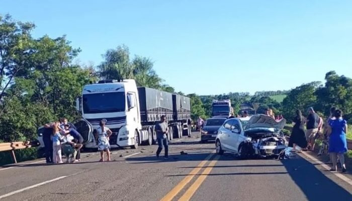 Acidente na rodovia BR-163 — Foto: Imagem: Reprodução / Alvorada Informa