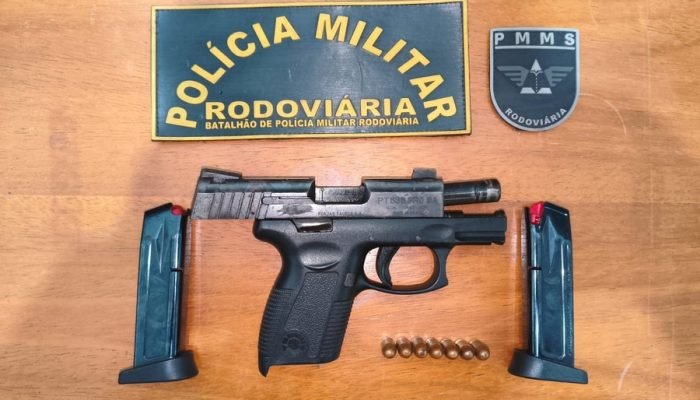 BPMRv apreende pistola .380 com numeração suprimida em Anaurilândia