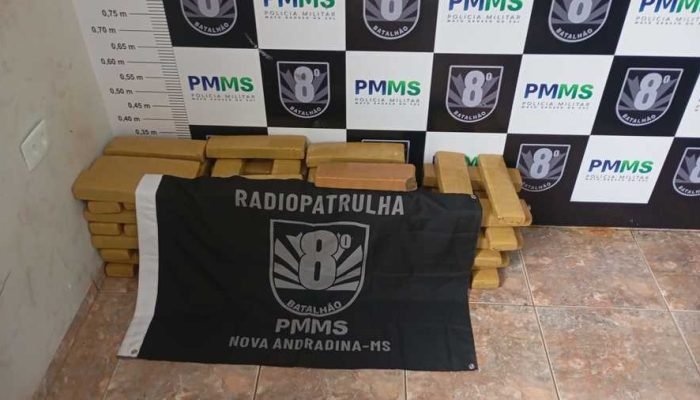 Suspeito é detido com 61,5 kg de maconha e motocicleta adulterada em Nova Andradina