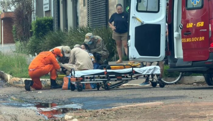 Acidente de motocicleta em Nova Andradina — Foto: Nova News