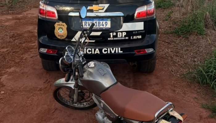 Motocicleta furtada em Nova Andradina — Foto: Imagem: Divulgação