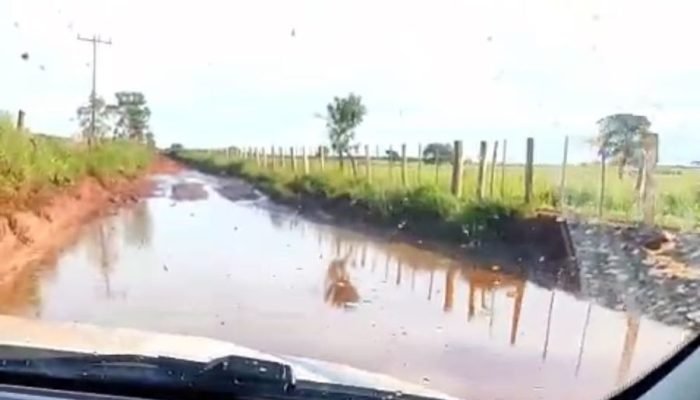 Estrada rural em Anaurilândia — Foto: Imagem: WhatsApp Nova News