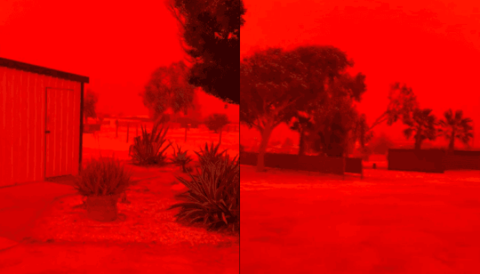 Foto: Céu vermelho impressiona na Austrália após ciclone e viraliza nas redes |