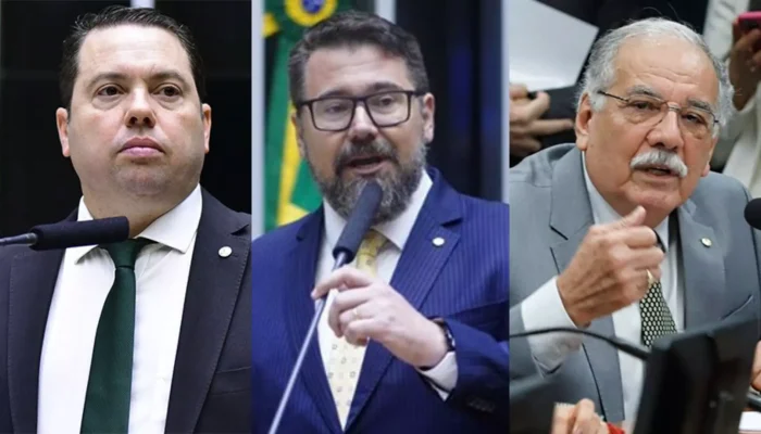 Deputados federais Rodolfo Nogueira, Marcos Pollon e Luiz Ovando. (Fotos: Câmara Federal)