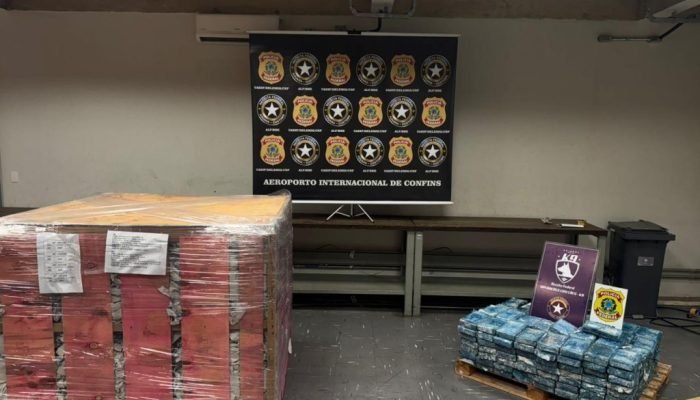 PF e RFB apreendem 1,2 tonelada de cocaína em Confins