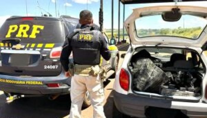 Polícia Rodoviária Federal apreende mais de 120 quilos de maconha em veículo na BR-163