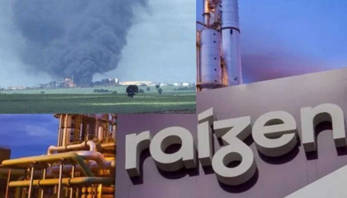 Incêndio atinge fábrica de etanol da Raízen em MS — Foto: Logo Correio do Estado