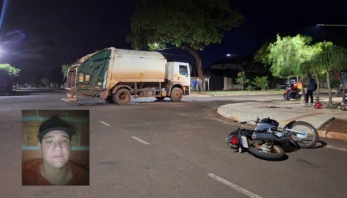 Em Dourados, motociclista morre ao invadir preferencial e colidir com caminhão