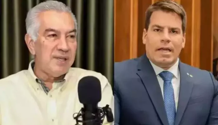 Retratos de Reinaldo Azambuja e Beto Pereira lado a lado.